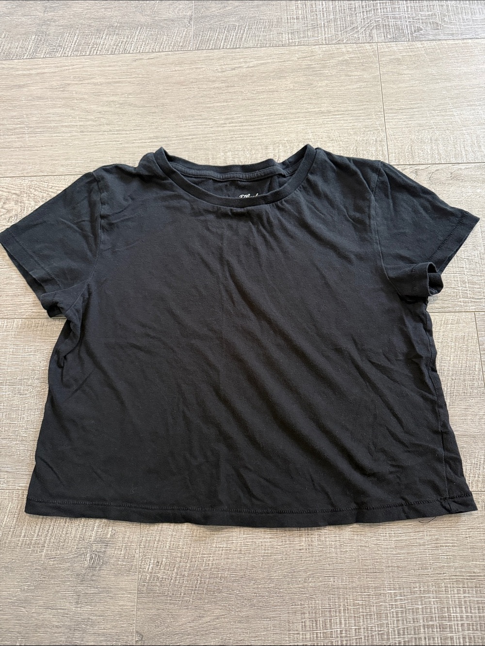Universal Thread Black Short Sleeve Crop Tee